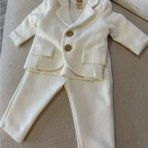 Elegant White Kids Blazer Set